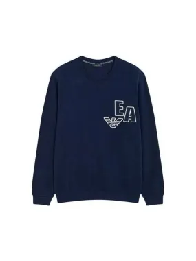 UNDERWEAR Overseas Station Season Big Chance 8 18 Men s Ribbed Logo Patch Sweatshirt Navy 271740