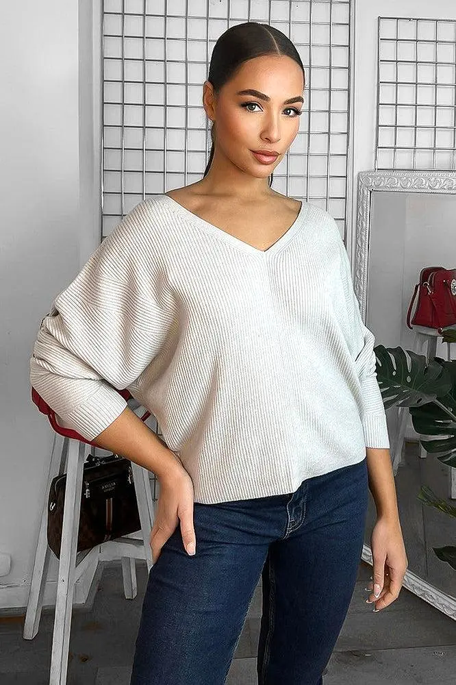 V-Neck V-Back Relaxed Fit Pullover