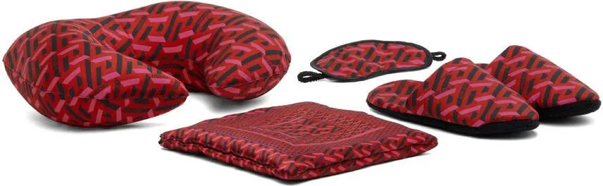 Versace Underwear Red La Greca Travel Set