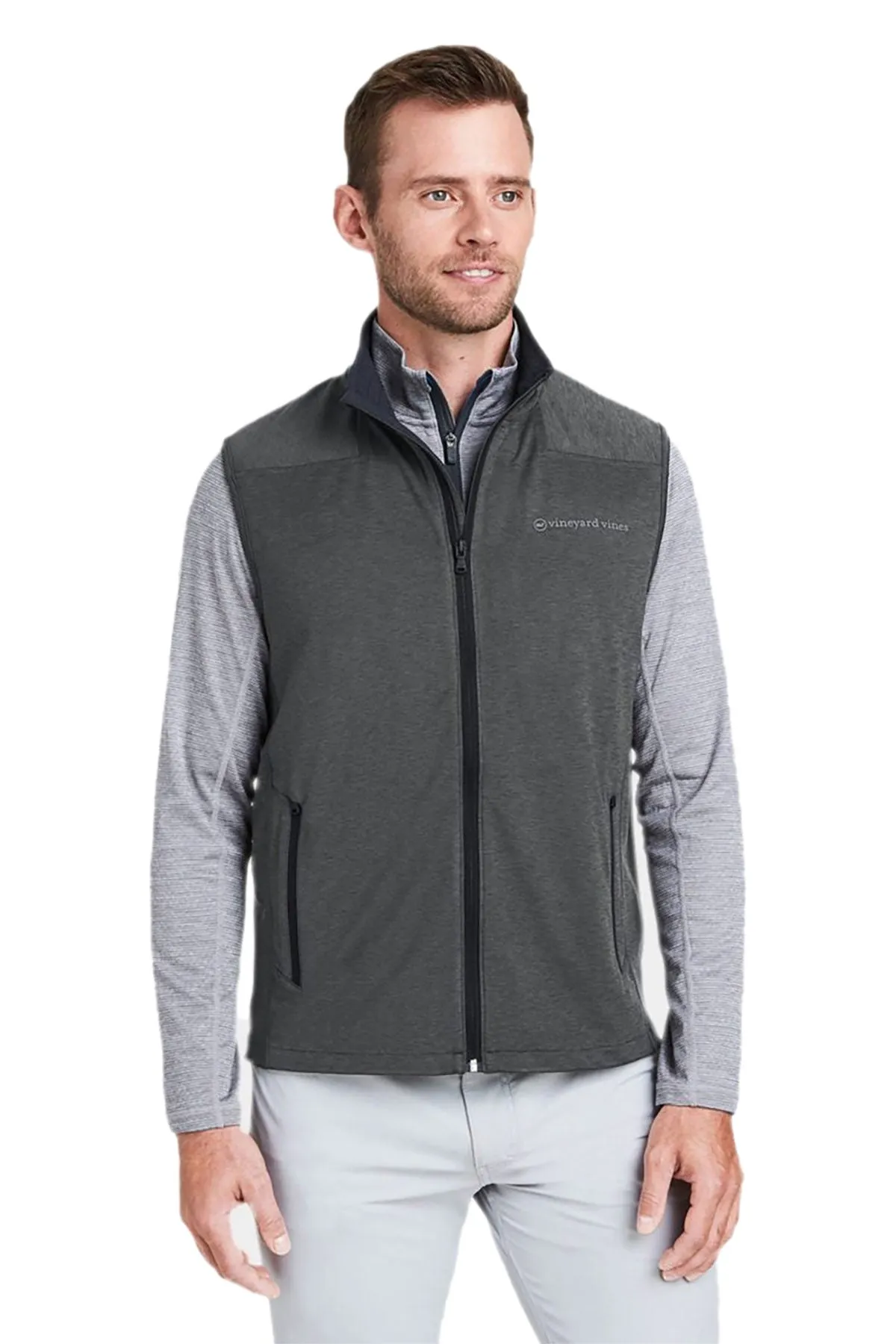 Vineyard Vines Custom Mens On-The-Go Shep Vests, Jet Black