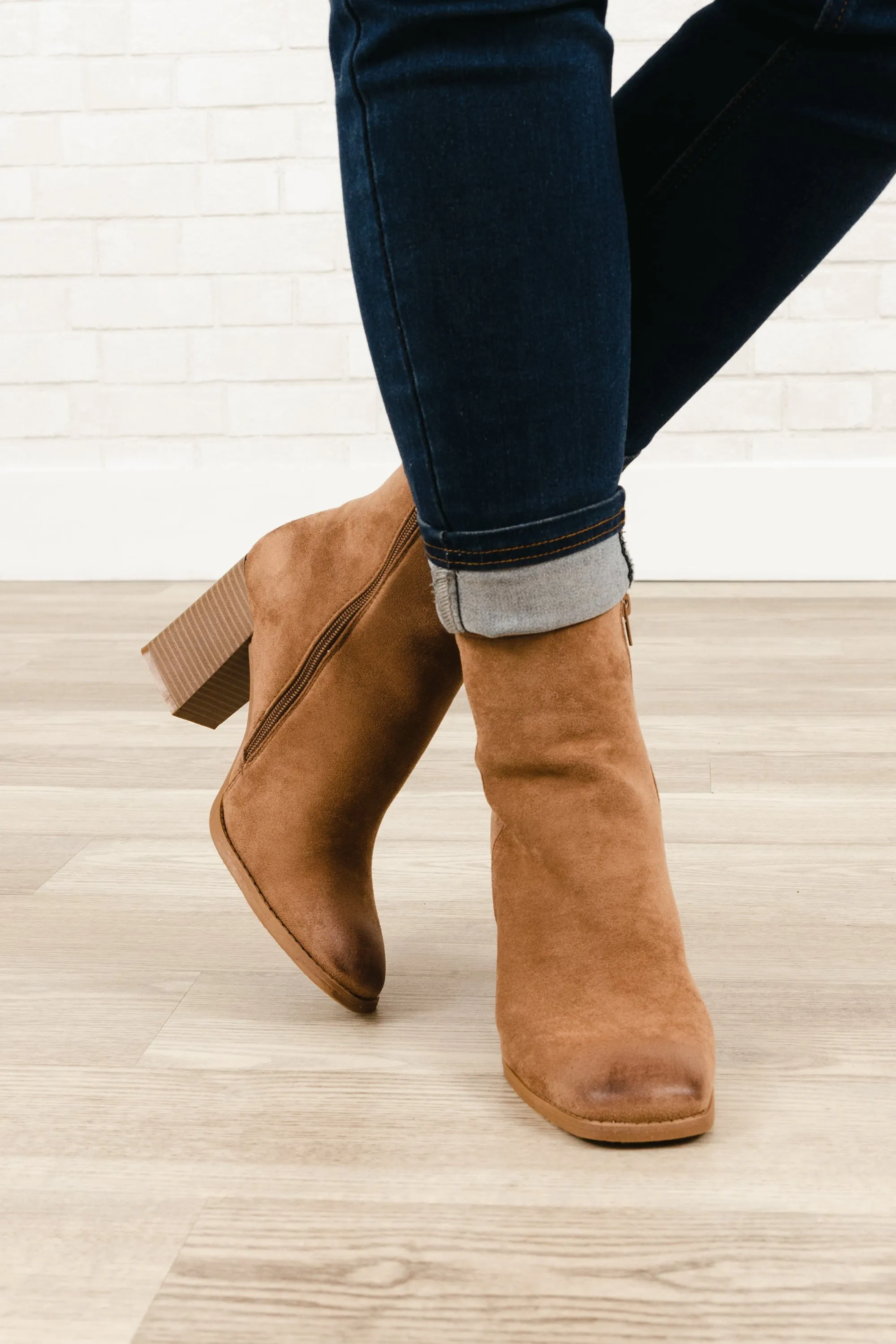 Walking Into The Great Unknown Booties, Taupe