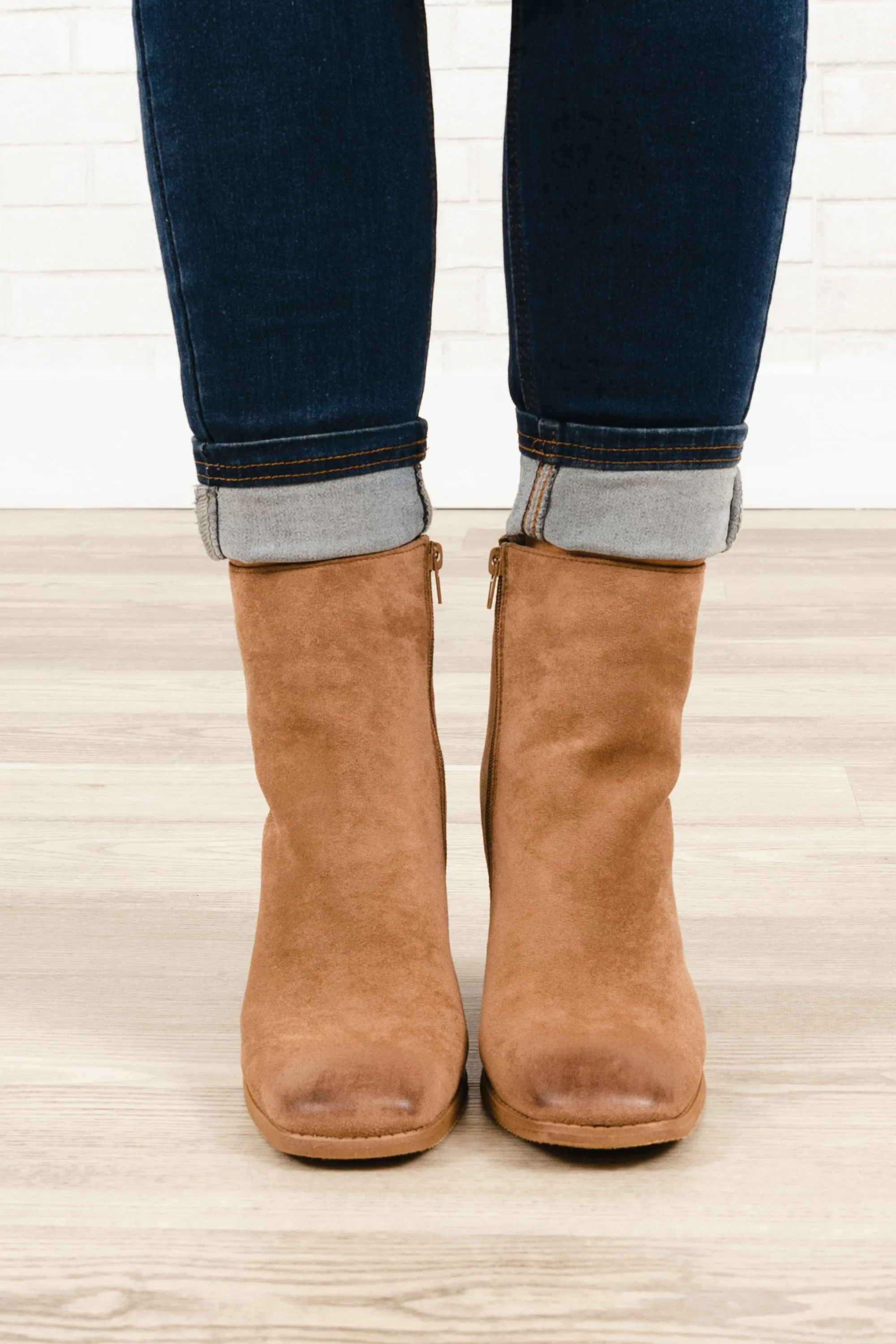 Walking Into The Great Unknown Booties, Taupe