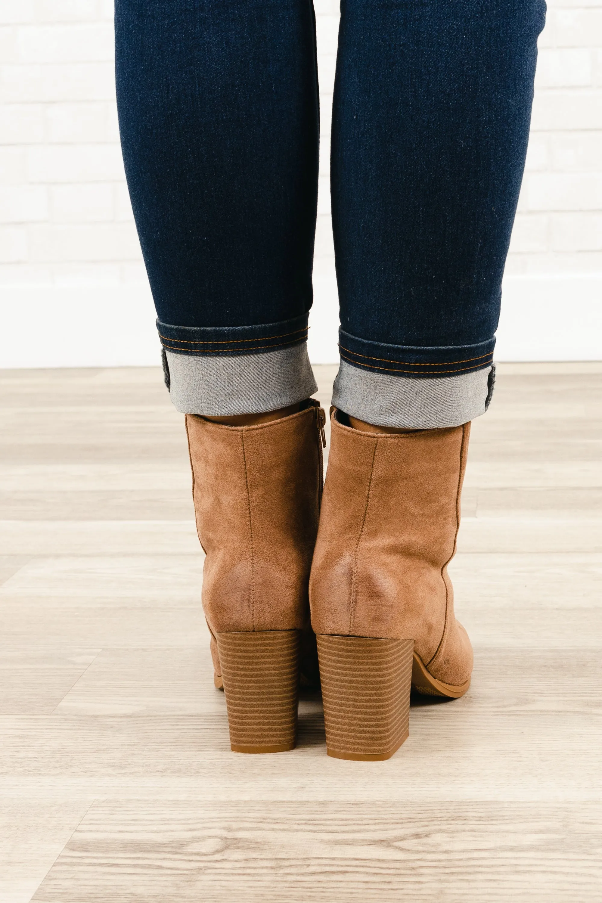 Walking Into The Great Unknown Booties, Taupe