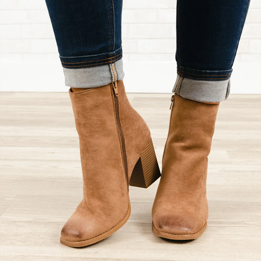 Walking Into The Great Unknown Booties, Taupe