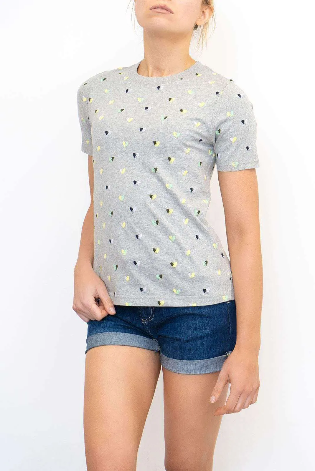 White Stuff Grey Crew Neck Short Sleeve Casual Top