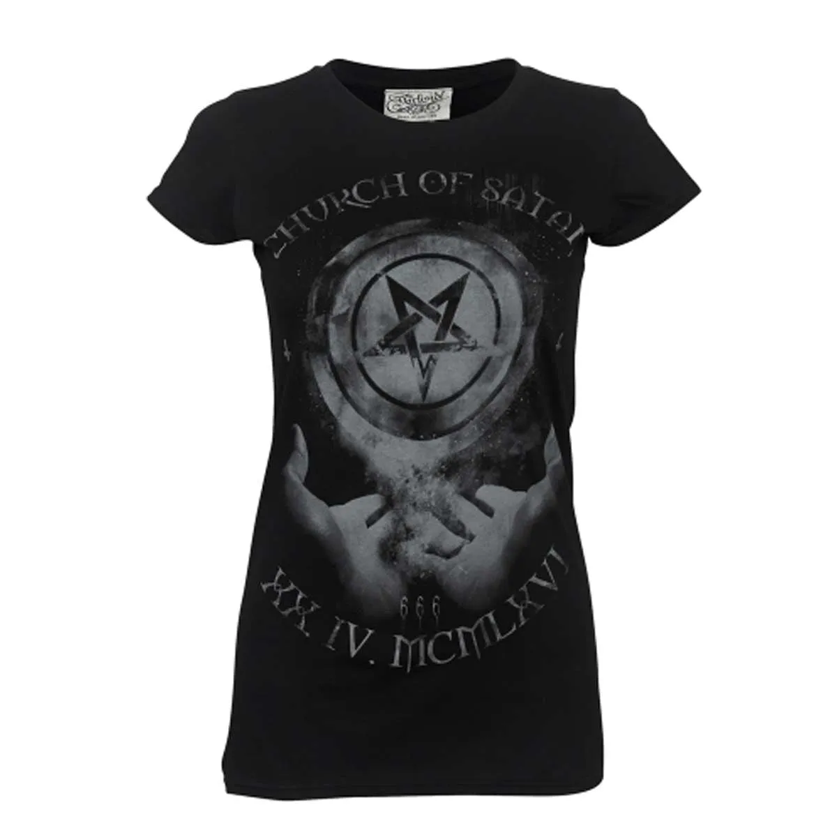 Womens  Black T-Shirt  Church of Satan