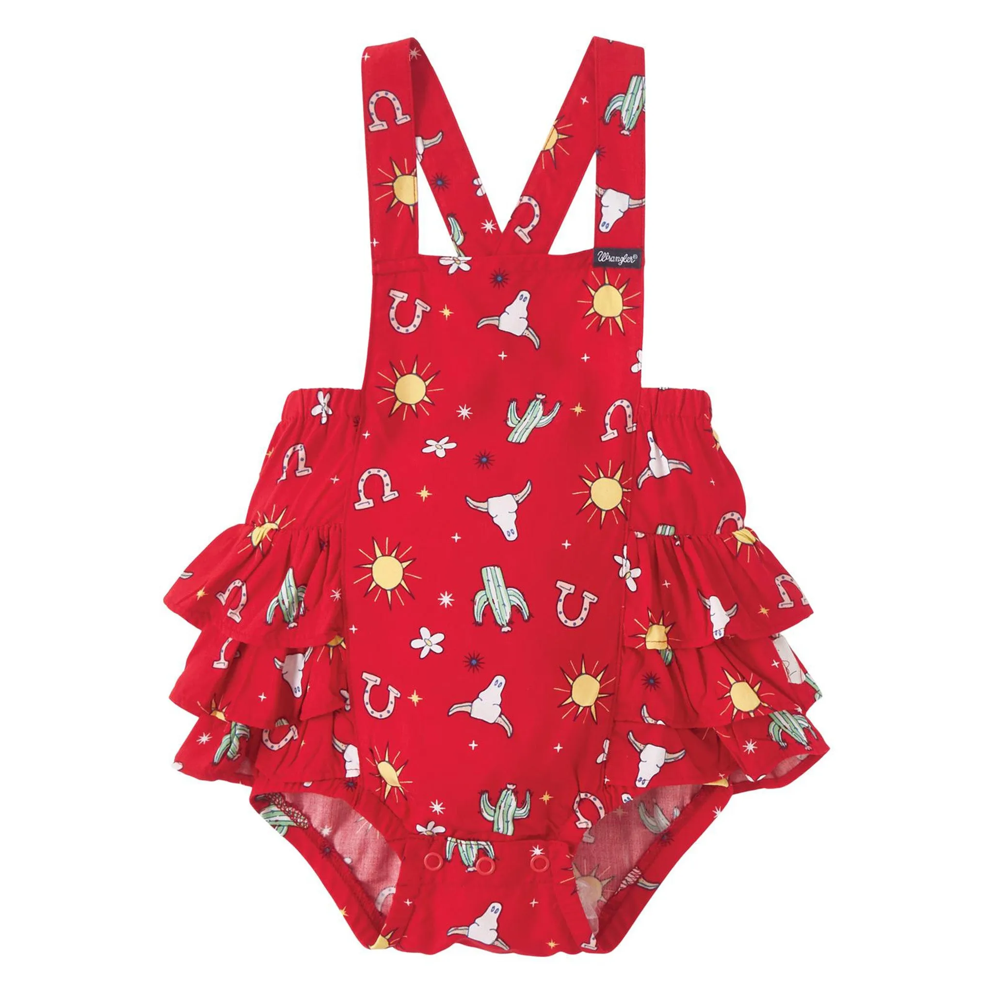 Wrangler Infant/Toddler Red Ruffle Sleeveless Romper