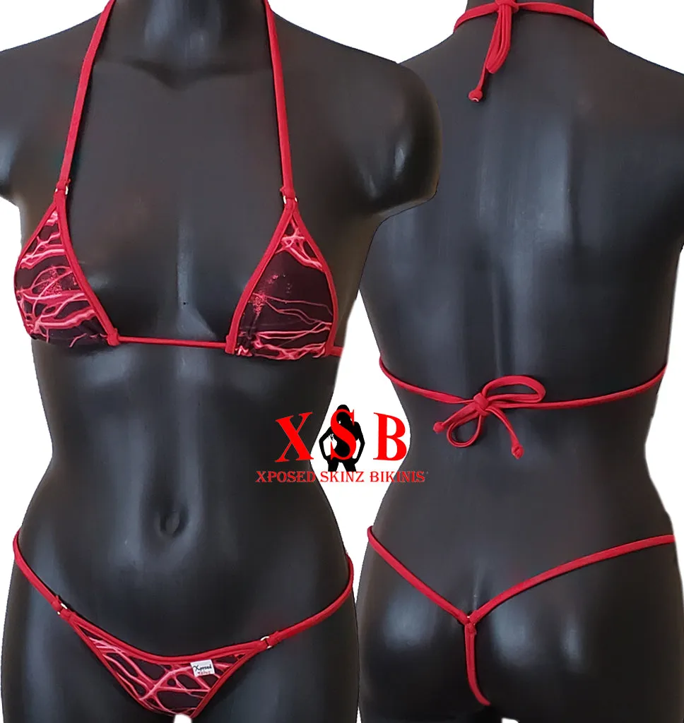 Xposed Skinz Bikinis x100 Vixen Thunderbolt Micro Bikini - Red