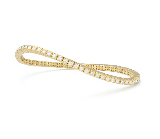 Yellow Gold Diamond Stretch Bracelet