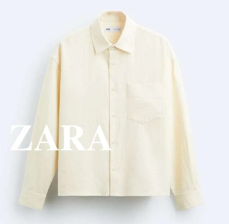 ZARA  |Plain Cotton Shirts